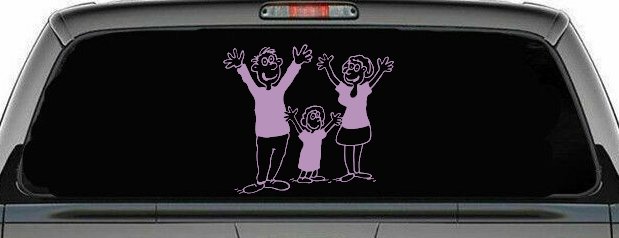 Mom Dad Daughter Family Decal Stick Family Car or Truck Window Decal Sticker (Lilac)