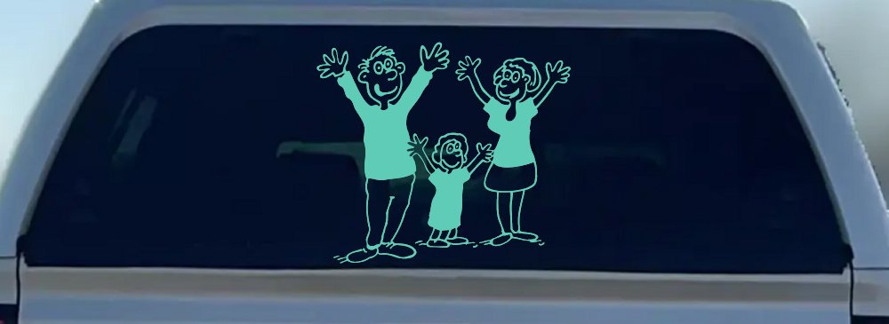Mom Dad Daughter Family Decal Stick Family Car or Truck Window Decal Sticker