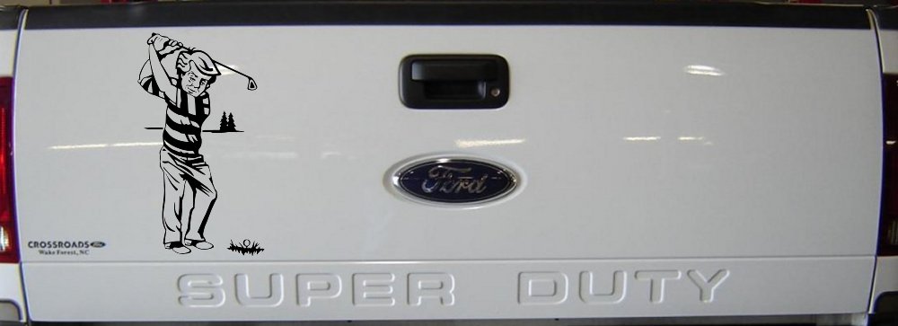 Golf Swing Sports Car Truck Window Vinyl Decal Sticker (Black)