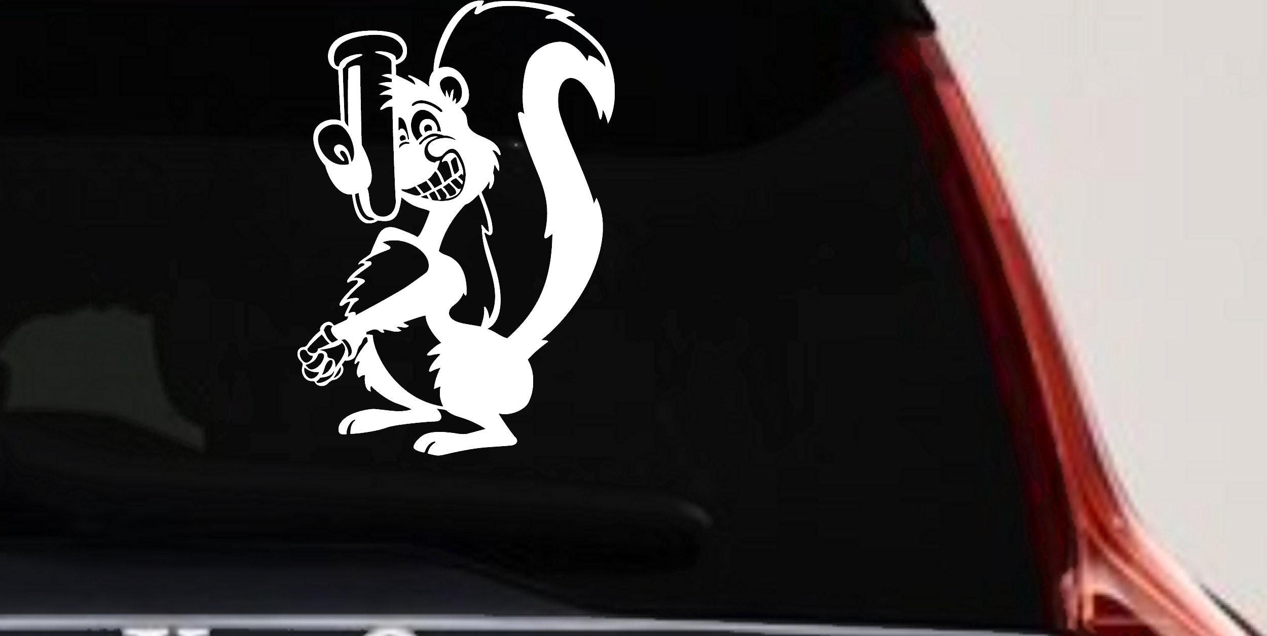 Stinky Skunk Car Truck Window Vinyl Decal Sticker Funny Animal Graphic (White)