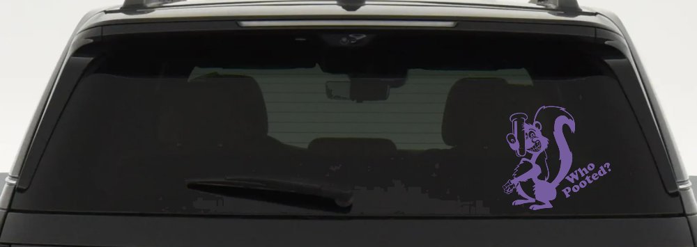 Funny Skunk Who Pooted Funny Car or Truck Window Decal Sticker