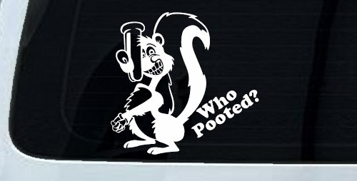 Funny Skunk Who Pooted Funny Car or Truck Window Decal Sticker