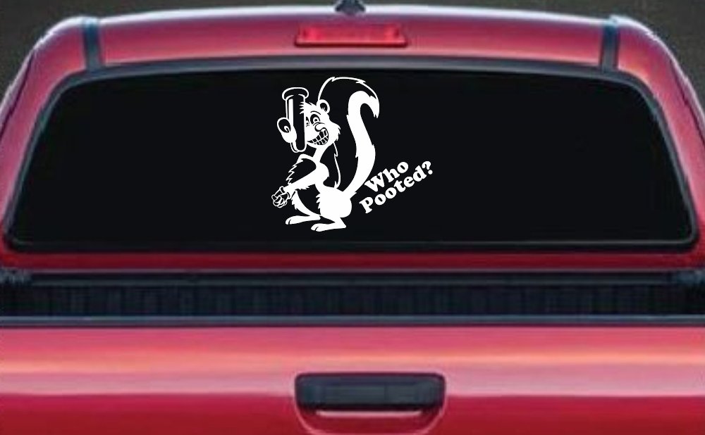 Funny Skunk Who Pooted Funny Car or Truck Window Decal Sticker