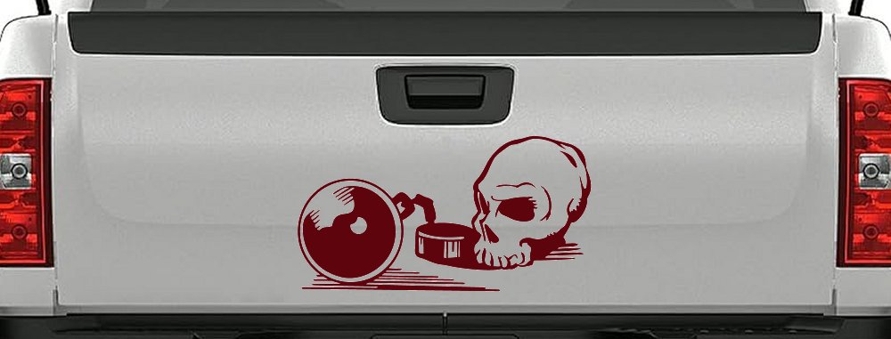 Skull Ball and Chain Car or Truck Window Decal Sticker