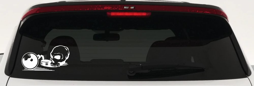 Skull Ball and Chain Car or Truck Window Decal Sticker
