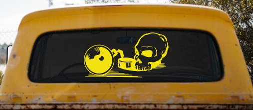 Skull Ball and Chain Car or Truck Window Decal Sticker