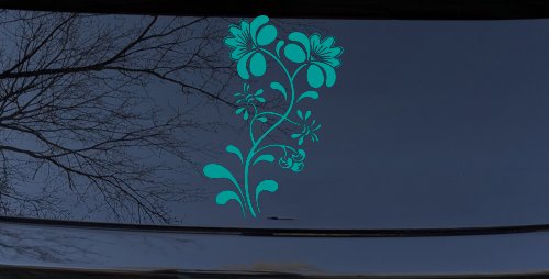 Swirl Leaf Flowers And Vines Car or Truck Window Decal Sticker
