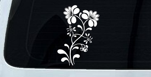 Swirl Leaf Flowers And Vines Car or Truck Window Decal Sticker