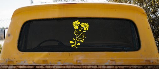 Swirl Leaf Flowers And Vines Car or Truck Window Decal Sticker