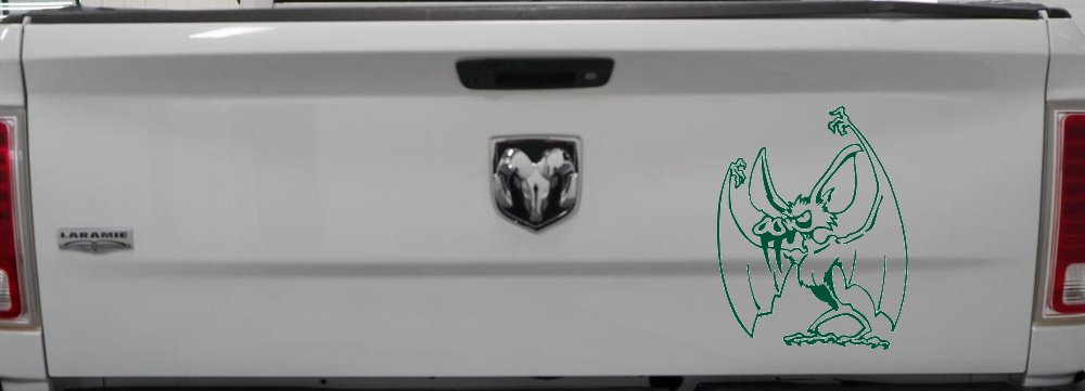 Bad Bat Car Truck Decal Sticker Window Vinyl Graphic (Dark Green)