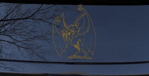 Bad little Bat Car or Truck Window Decal Sticker (Gold)
