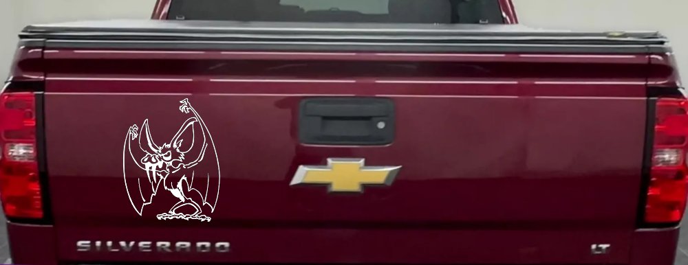 Bad little Bat Car or Truck Window Decal Sticker (White)