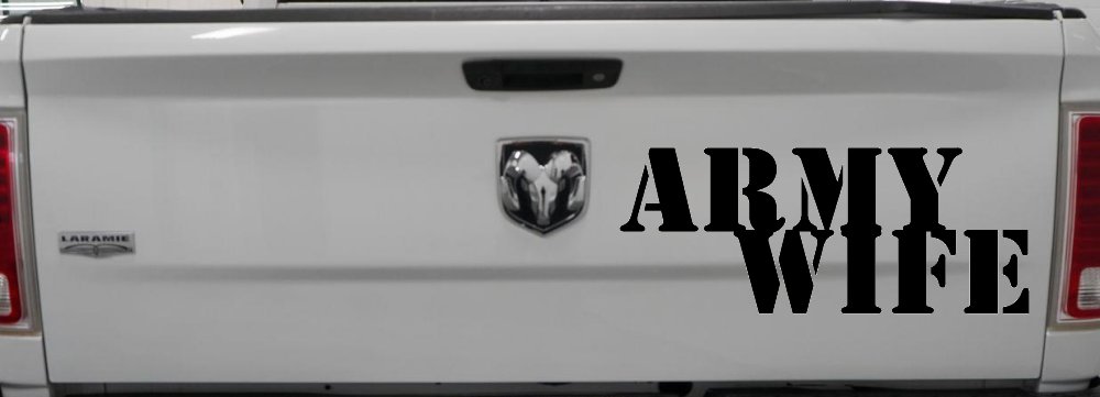 Army Wife Military Car or Truck Window Decal Sticker (Black)