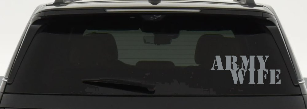 Army Wife Military Car or Truck Window Decal Sticker (Telegrey)