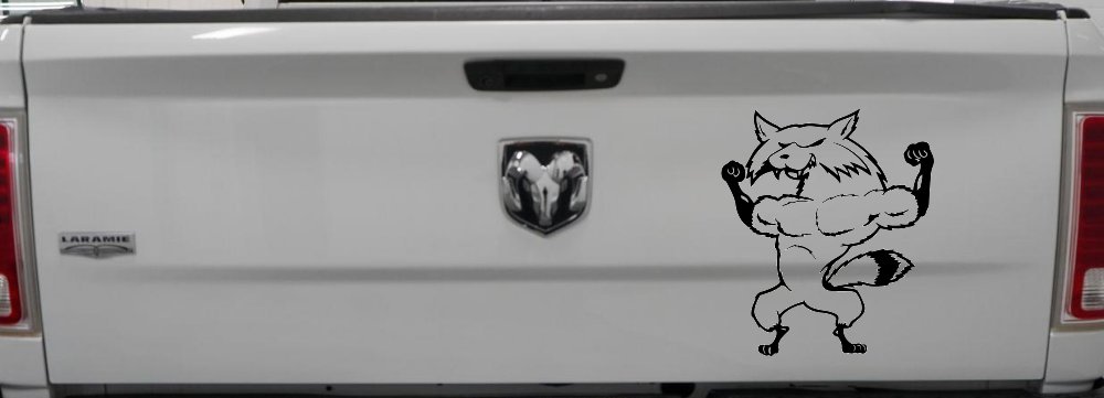 Fox Flexing Muscles Car or Truck Window Decal Sticker