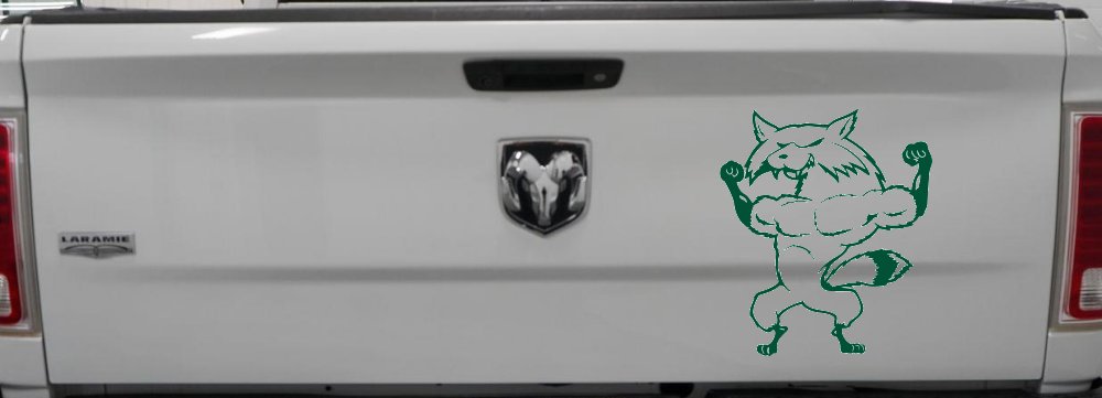 Fox Flexing Muscles Car or Truck Window Decal Sticker