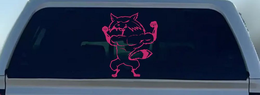 Fox Flexing Muscles Car or Truck Window Decal Sticker