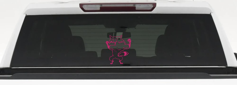 Fox Flexing Muscles Car or Truck Window Decal Sticker