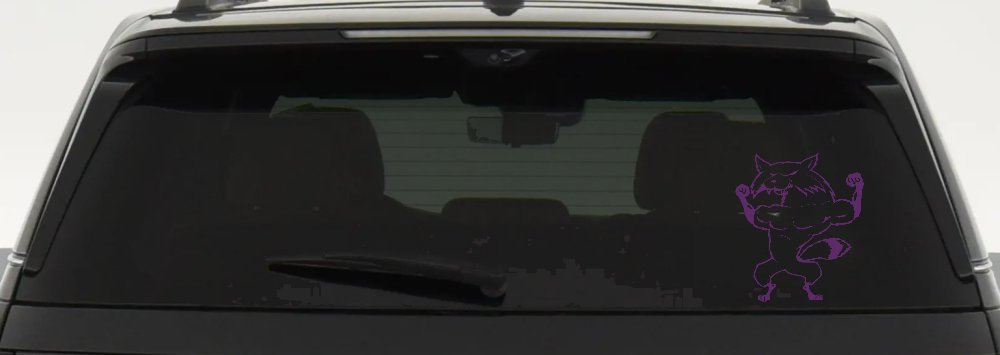 Fox Flexing Muscles Car or Truck Window Decal Sticker