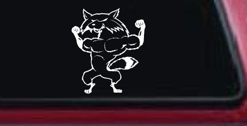 Fox Flexing Muscles Car or Truck Window Decal Sticker