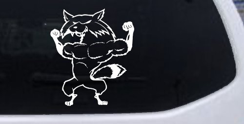 Fox Flexing Muscles Car or Truck Window Decal Sticker