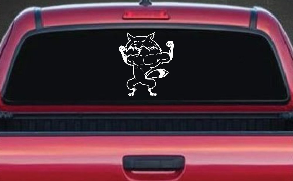 Fox Flexing Muscles Car or Truck Window Decal Sticker