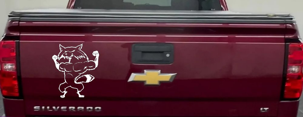 Fox Flexing Muscles Car or Truck Window Decal Sticker