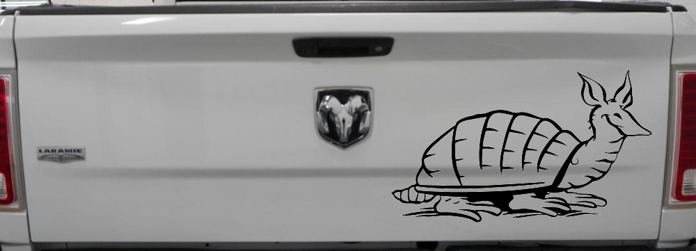 Armadillo Car or Truck Window Decal Sticker (Black)