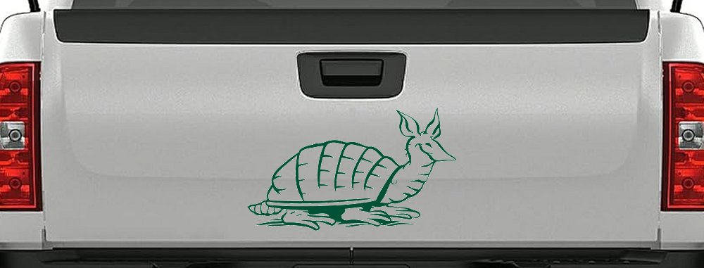 Armadillo Car or Truck Window Decal Sticker (Dark Green)