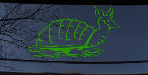 Armadillo Car or Truck Window Decal Sticker (Lime)
