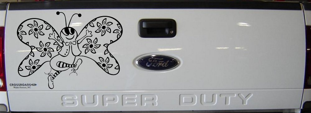Cute Butterfly with Flowers Butterflies Car or Truck Window Decal Sticker