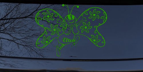 Cute Butterfly with Flowers Butterflies Car or Truck Window Decal Sticker