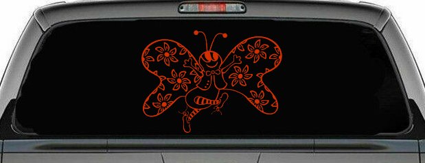 Cute Butterfly with Flowers Butterflies Car or Truck Window Decal Sticker