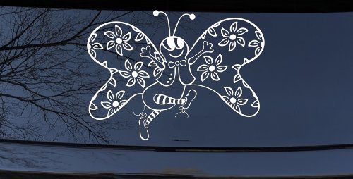 Cute Butterfly with Flowers Butterflies Car or Truck Window Decal Sticker