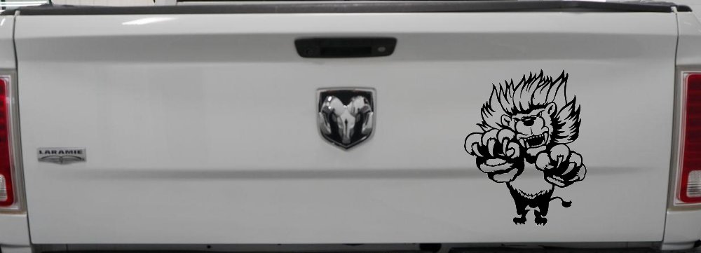 Pouncing Attacking Lion Car or Truck Window Decal Sticker