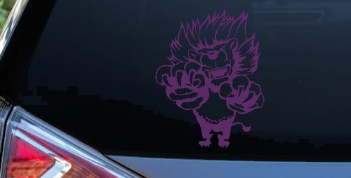 Pouncing Attacking Lion Car or Truck Window Decal Sticker (Violet)