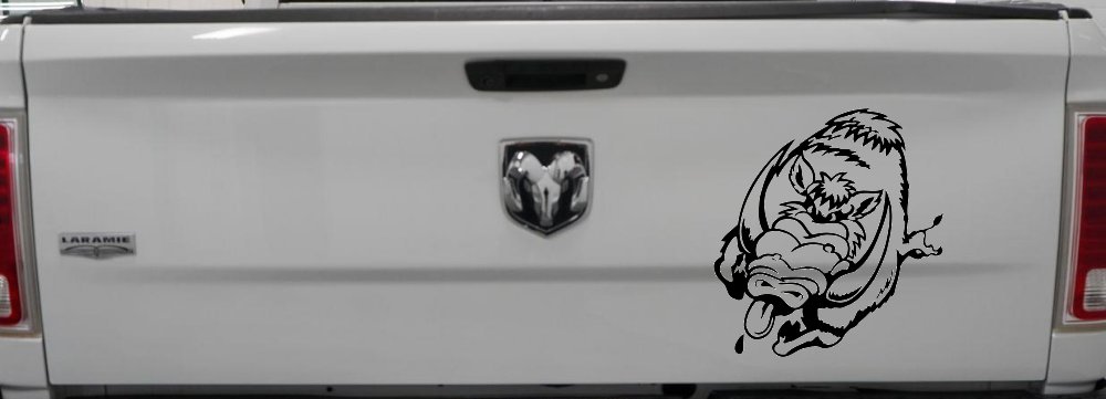 Wild Boar Hog Charging Car or Truck Window Decal Sticker