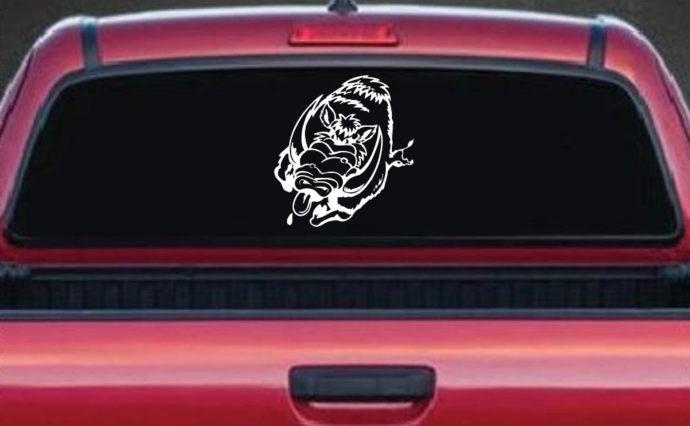 Wild Boar Hog Charging Car or Truck Window Decal Sticker