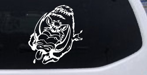 Wild Boar Hog Charging Car or Truck Window Decal Sticker