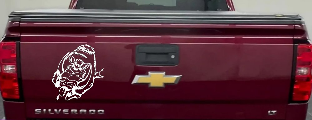 Wild Boar Hog Charging Car or Truck Window Decal Sticker