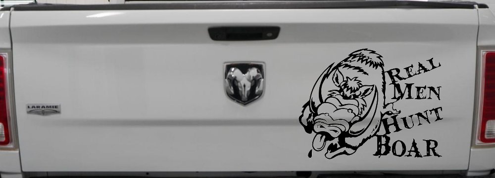 Real Men Hunt Boar Hunting Car or Truck Window Decal Sticker