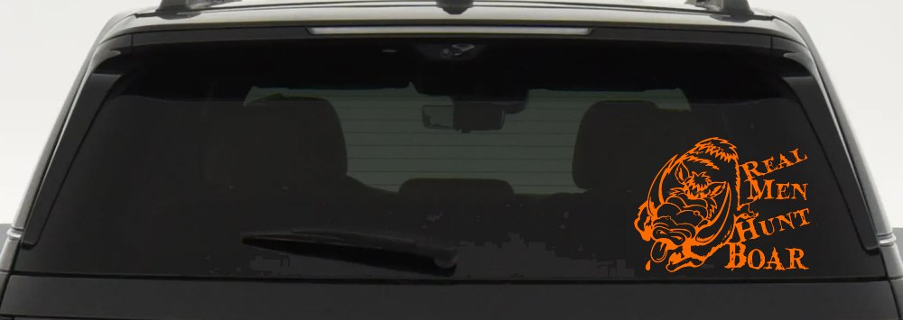 Real Men Hunt Boar Hunting Car or Truck Window Decal Sticker