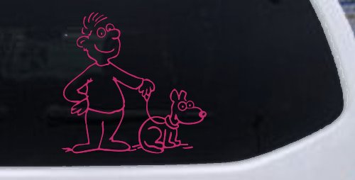 Man and Dog Stick Family Car or Truck Window Decal Sticker