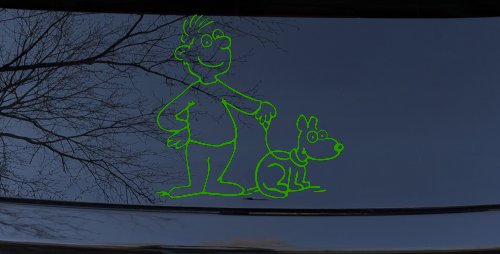 Man and Dog Stick Family Car or Truck Window Decal Sticker