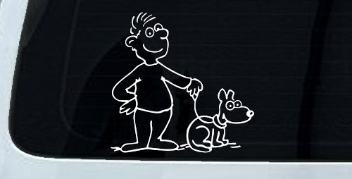 Man and Dog Stick Family Car or Truck Window Decal Sticker