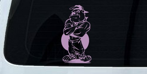 Bad Bull Dog Standing up Sports Car or Truck Window Decal Sticker (Lilac)