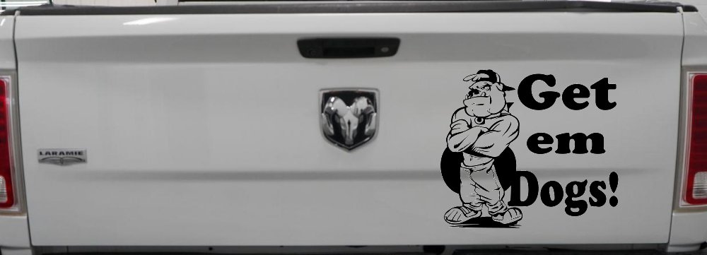 Get Em Dogs Bulldogs Sports Car or Truck Window Decal Sticker (Black)