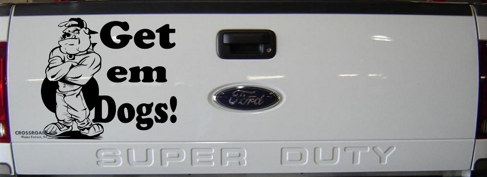 Get Em Dogs Bulldogs Sports Car or Truck Window Decal Sticker (Black)