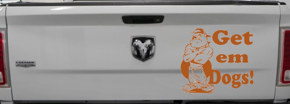Get Em Dogs Bulldogs Sports Car or Truck Window Decal Sticker