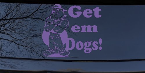 Get Em Dogs Bulldogs Sports Car or Truck Window Decal Sticker (Purple)